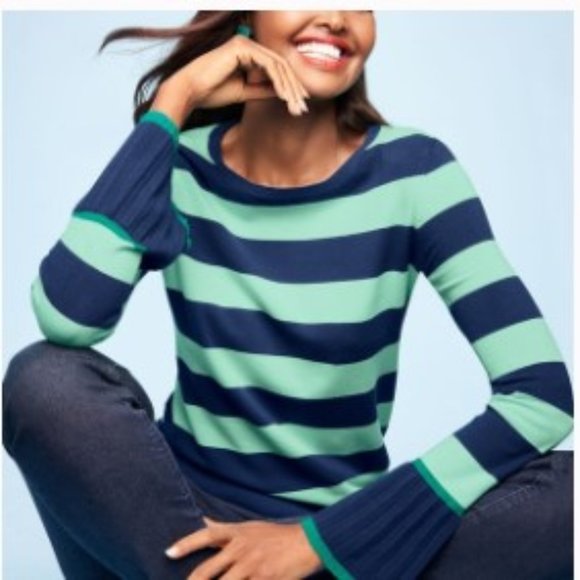 TALBOTS - Stripe Tipped-Cuff Sweater - Excellent Condition - Picture 10 of 10